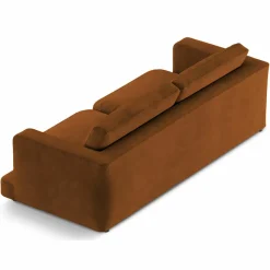 Mazzini Sofas Canapé en Velours Daphne 4 Places Terracotta - 240x105x86 cm