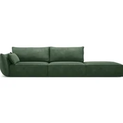 Mazzini Sofas Canapé gauche Vanda 4 Places vert bouteille - 286x100x85 cm