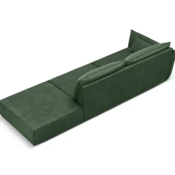 Mazzini Sofas Canapé gauche Vanda 4 Places vert bouteille - 286x100x85 cm