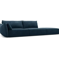 Mazzini Sofas Canapé gauche Vanda 4 Places bleu roi - 286x100x85 cm