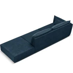 Mazzini Sofas Canapé gauche Vanda 4 Places bleu roi - 286x100x85 cm