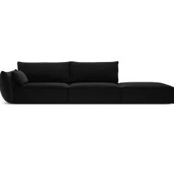Hot Mazzini Sofas Canapé gauche Velours Vanda 4 Places noir - 286x100x85 cm