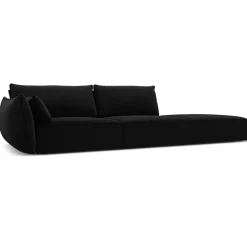 Hot Mazzini Sofas Canapé gauche Velours Vanda 4 Places noir - 286x100x85 cm