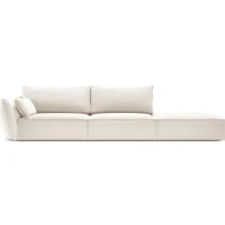 Mazzini Sofas Canapé gauche Velours Vanda 4 Places beige clair - 286x100x85 cm