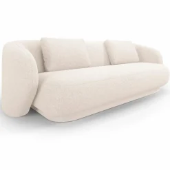Mazzini Sofas Canapé Linden 3 Chenille Places beige clair - 204x102x72 cm