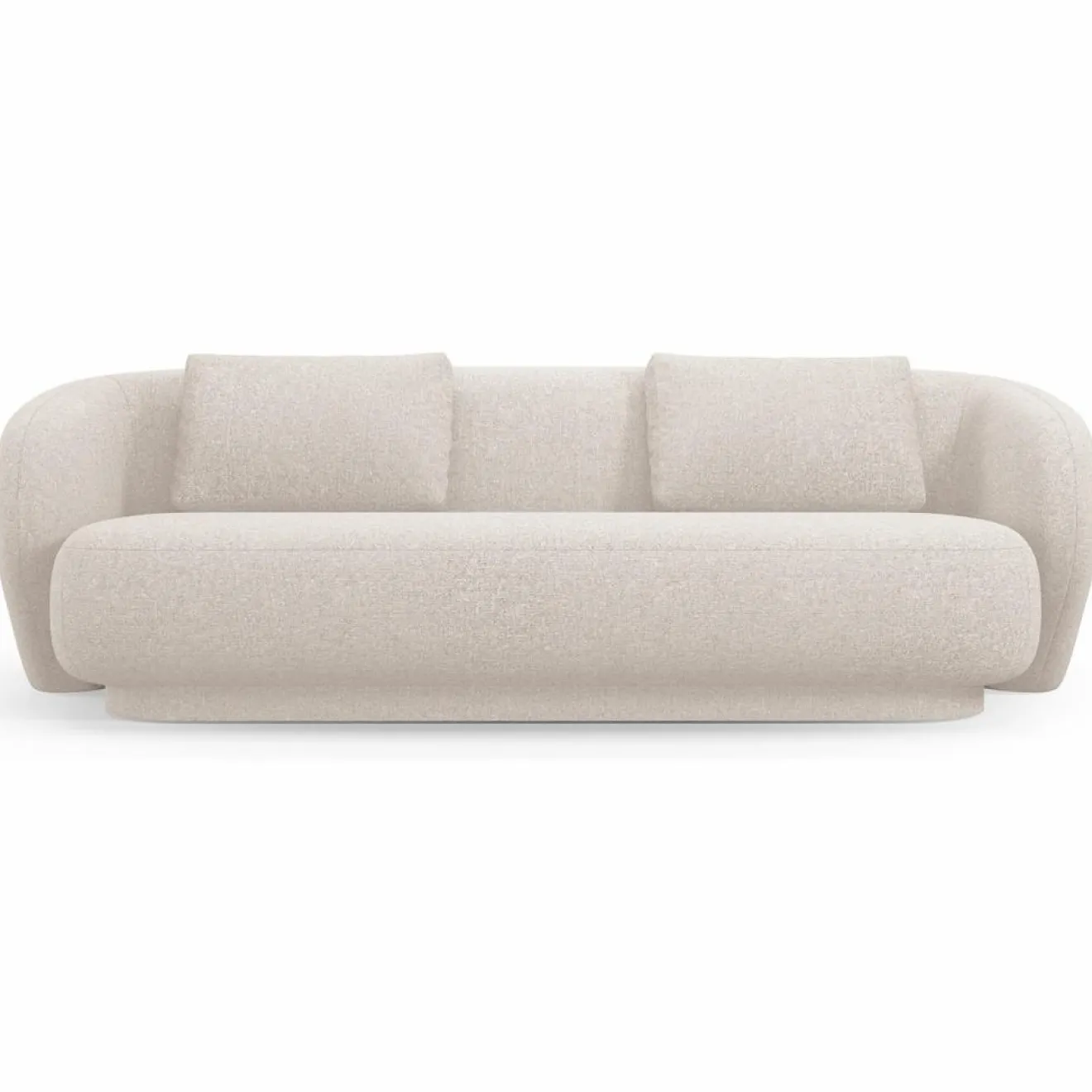 Clearance Mazzini Sofas Canapé Linden 3 Chenille Places beige - 204x102x72 cm