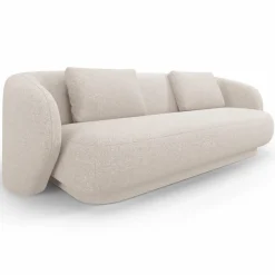 Clearance Mazzini Sofas Canapé Linden 3 Chenille Places beige - 204x102x72 cm