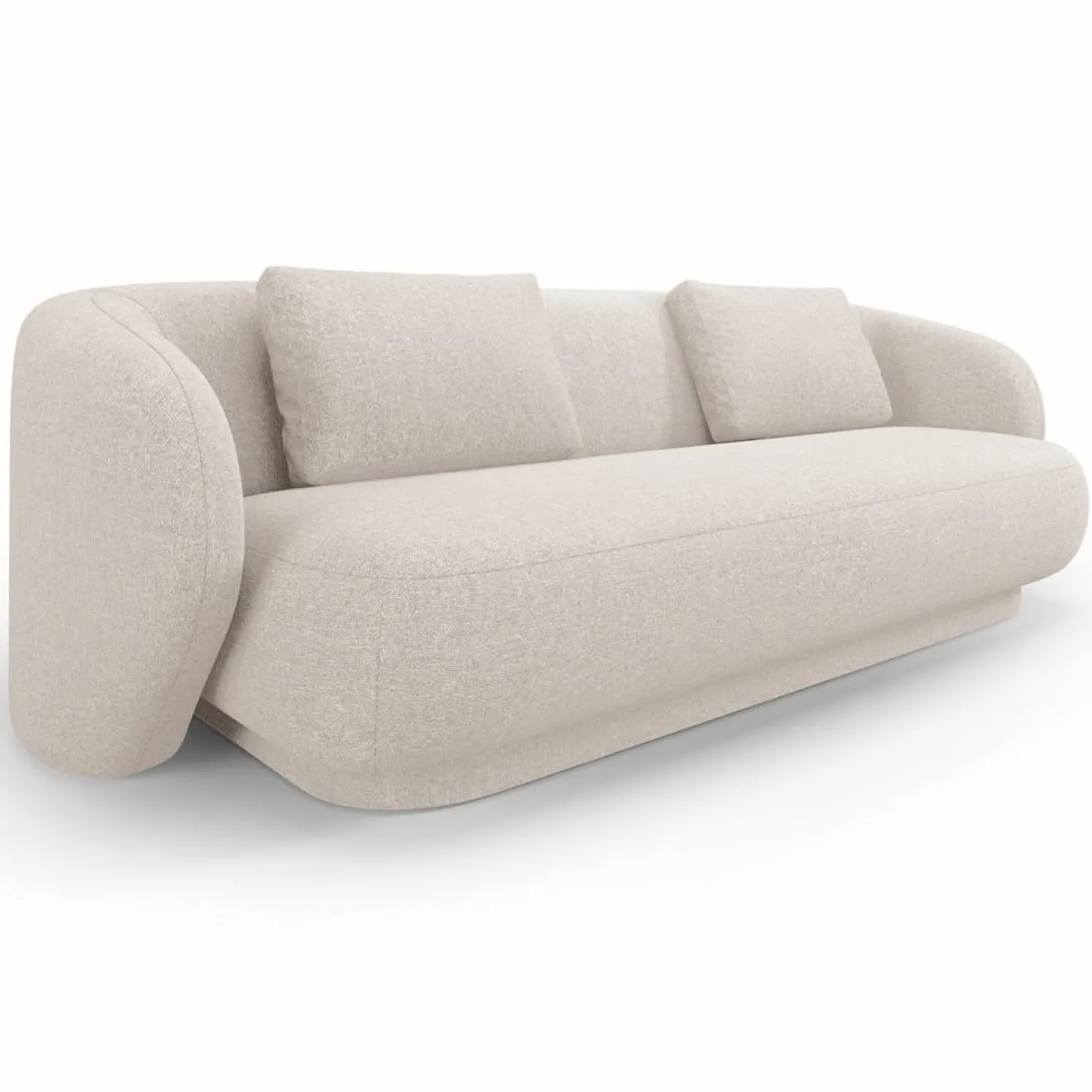 Clearance Mazzini Sofas Canapé Linden 3 Chenille Places beige - 204x102x72 cm