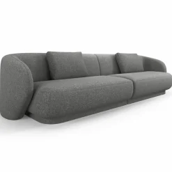 Mazzini Sofas Canapé Linden Chenille 4 Places gris foncé - 304x102x72 cm