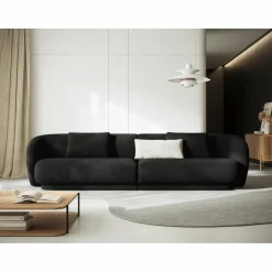 Mazzini Sofas Canapé Linden Chenille 4 Places noir - 304x102x72 cm