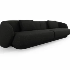 Mazzini Sofas Canapé Linden Chenille 4 Places noir - 304x102x72 cm