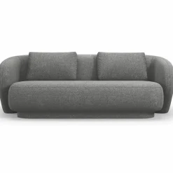 Outlet Mazzini Sofas Canapé Linden Chenille 2 Places gris foncé - 169x102x72 cm