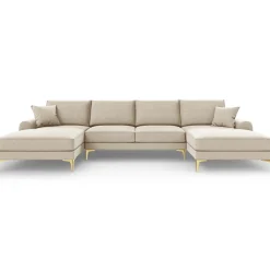 Mazzini Sofas Canapé Panoramique 6 places Madara beige - 334x182x90 cm