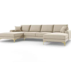 Mazzini Sofas Canapé Panoramique 6 places Madara beige - 334x182x90 cm