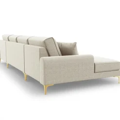 Mazzini Sofas Canapé Panoramique 6 places Madara beige clair - 334x182x90 cm