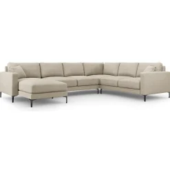 Mazzini Sofas Canapé Panoramique droit Venus 6 Places beige - 326x236x90 cm