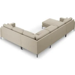 Mazzini Sofas Canapé Panoramique droit Venus 6 Places beige - 326x236x90 cm