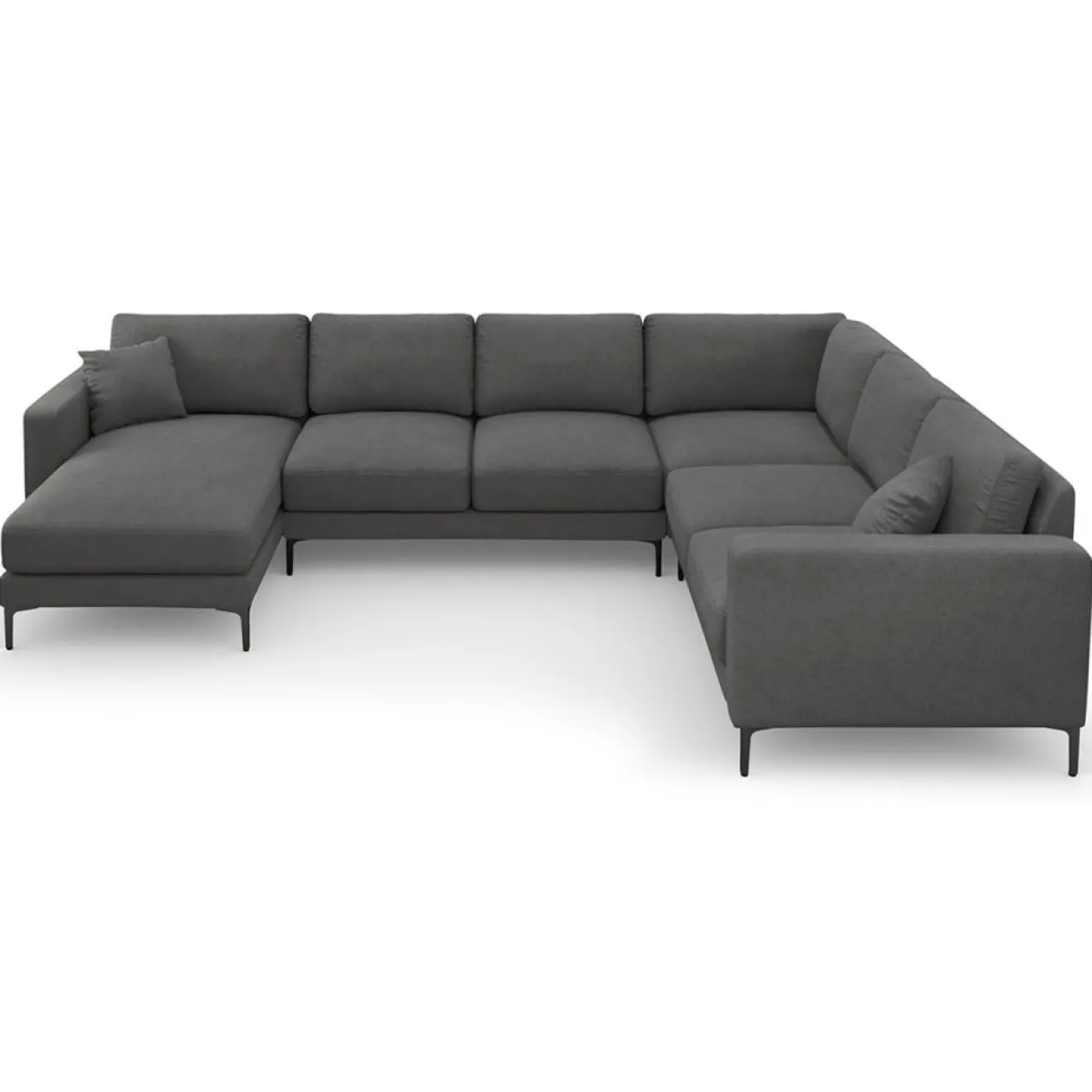 Mazzini Sofas Canapé Panoramique droit Venus 6 Places gris foncé - 326x236x90 cm