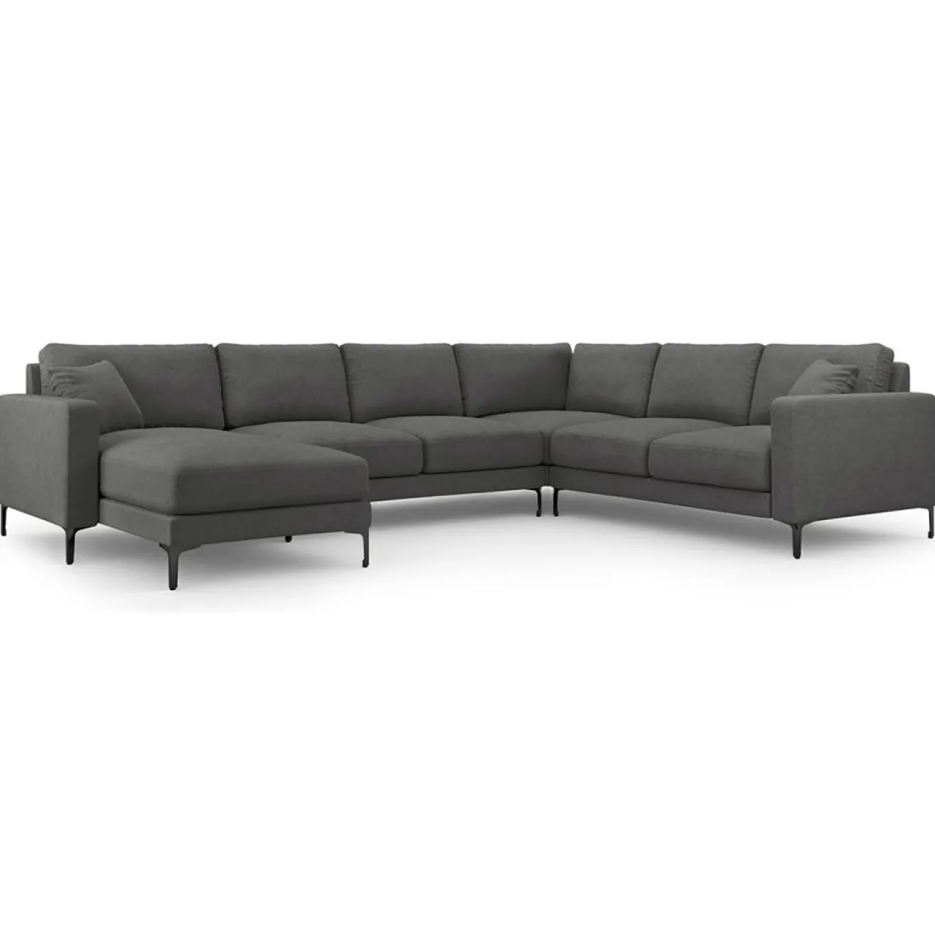 Mazzini Sofas Canapé Panoramique droit Venus 6 Places gris foncé - 326x236x90 cm