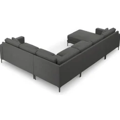 Mazzini Sofas Canapé Panoramique droit Venus 6 Places gris foncé - 326x236x90 cm