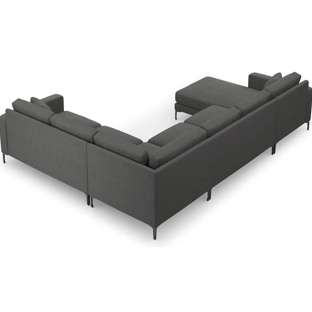 Mazzini Sofas Canapé Panoramique droit Venus 6 Places gris foncé - 326x236x90 cm