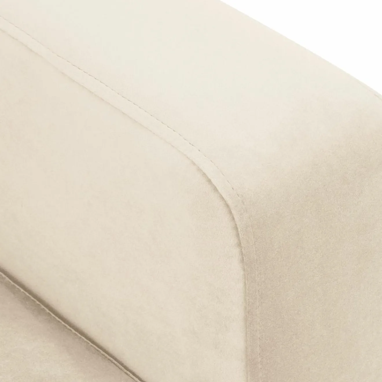 Mazzini Sofas Canapé Panoramique droit Velours Venus 6 Places beige clair - 326x236x90 cm