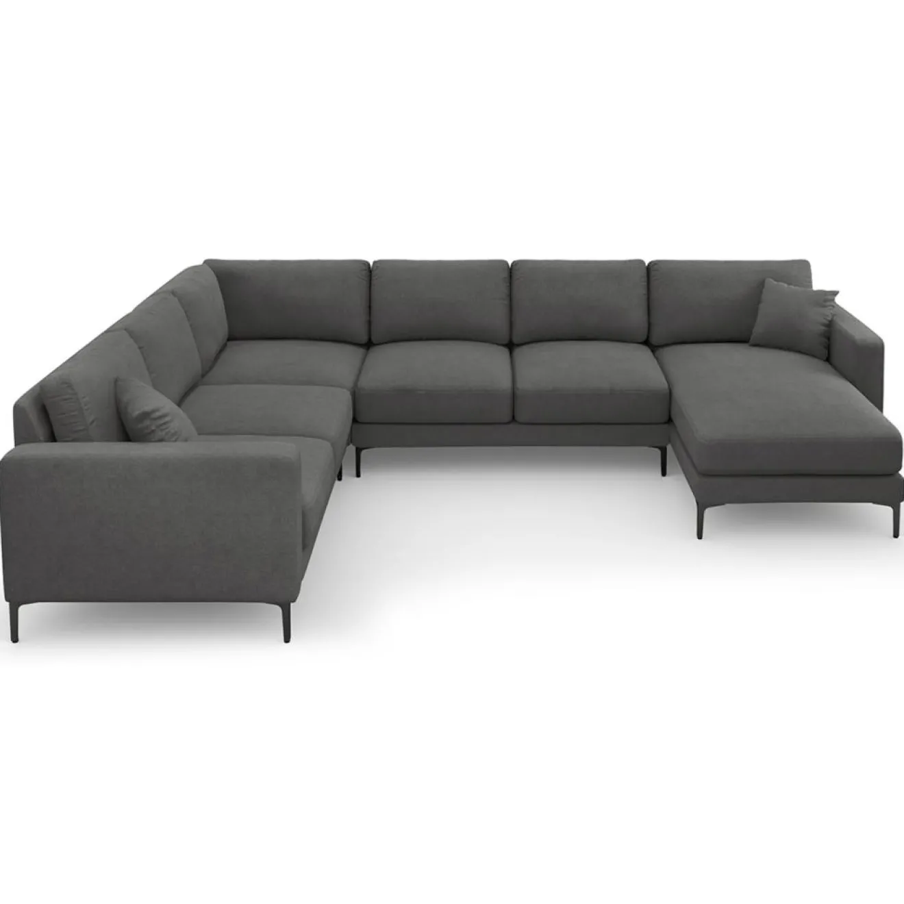 Mazzini Sofas Canapé Panoramique gauche Venus 6 Places gris foncé - 326x236x90 cm