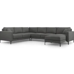 Mazzini Sofas Canapé Panoramique gauche Venus 6 Places gris foncé - 326x236x90 cm