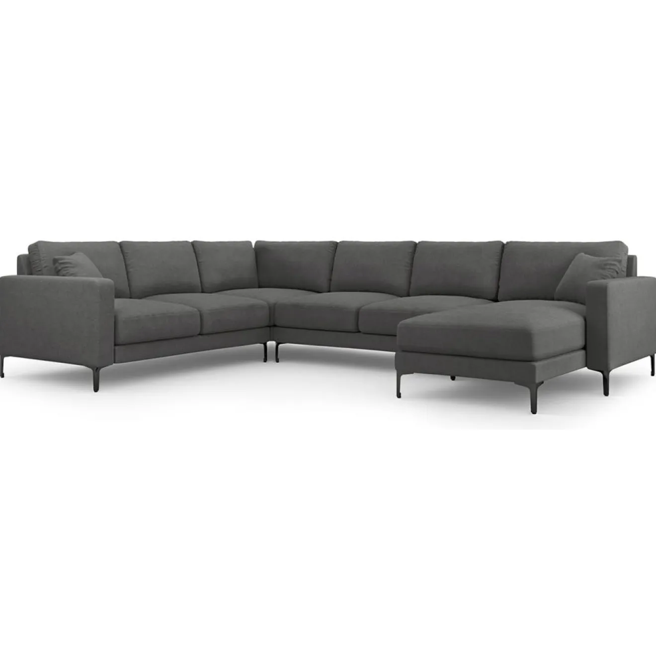 Mazzini Sofas Canapé Panoramique gauche Venus 6 Places gris foncé - 326x236x90 cm