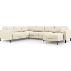 Online Mazzini Sofas Canapé Panoramique gauche Velours Venus 6 Places beige clair - 326x236x90 cm