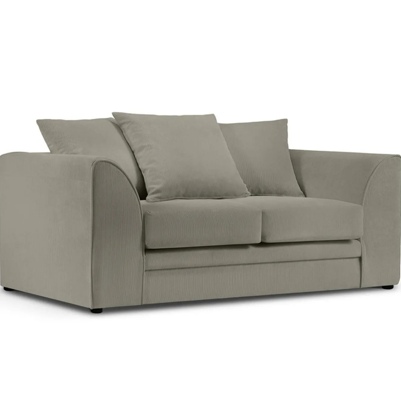 Online Mazzini Sofas Canapé Quince Velours côtelé 2 Places gris clair - 150x92x80 cm