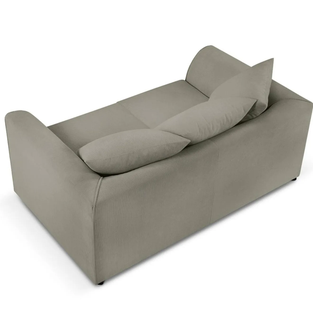 Online Mazzini Sofas Canapé Quince Velours côtelé 2 Places gris clair - 150x92x80 cm