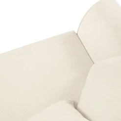 Mazzini Sofas Canapé Quince Velours côtelé 3 Places beige clair - 182x92x80 cm