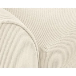 Mazzini Sofas Canapé Quince Velours côtelé 3 Places beige clair - 182x92x80 cm