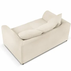 Mazzini Sofas Canapé Quince Velours côtelé 2 Places beige clair - 150x92x80 cm