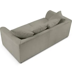 Best Mazzini Sofas Canapé Quince Velours côtelé 3 Places gris clair - 182x92x80 cm