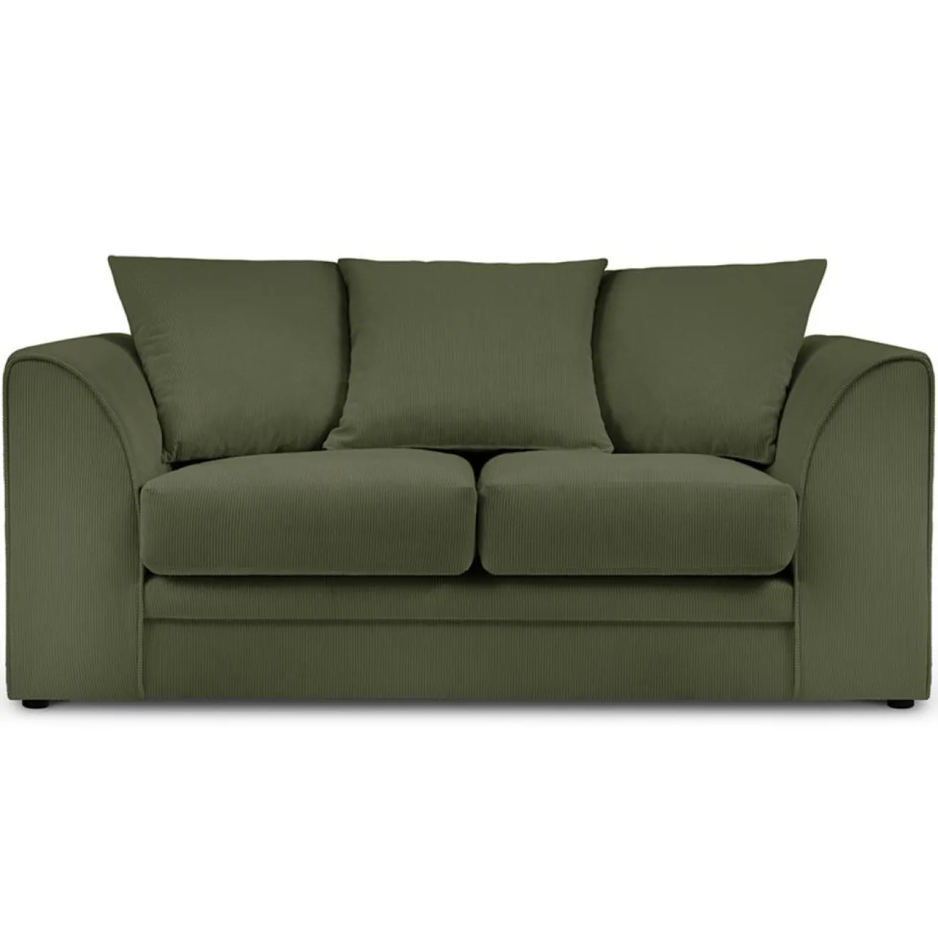 Mazzini Sofas Canapé Quince Velours côtelé 2 Places vert - 150x92x80 cm