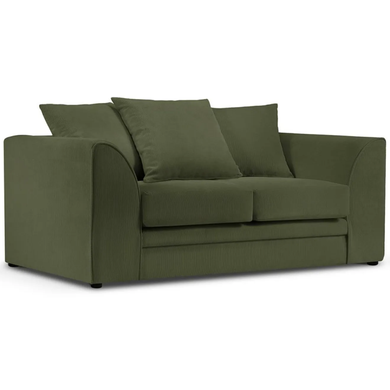 Mazzini Sofas Canapé Quince Velours côtelé 2 Places vert - 150x92x80 cm
