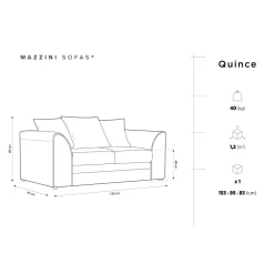 Mazzini Sofas Canapé Quince Velours côtelé 2 Places vert - 150x92x80 cm