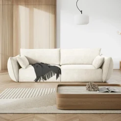 Mazzini Sofas Canapé Vanda 3 Places beige clair - 208x100x85 cm