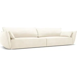 Mazzini Sofas Canapé Vanda 4 Places beige clair - 248x100x85 cm