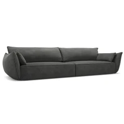 Mazzini Sofas Canapé Vanda 4 Places gris foncé - 248x100x85 cm