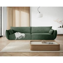 Mazzini Sofas Canapé Vanda 4 Places vert bouteille - 248x100x85 cm
