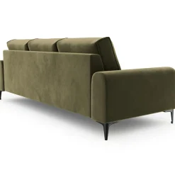 Mazzini Sofas Canapé Velours 3 places Madara vert - 222x102x90 cm
