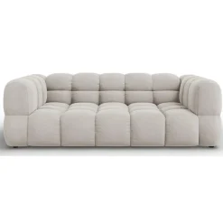 Mazzini Sofas Canapé Velours Aster 3 Places ivoire - 214x102x75 cm