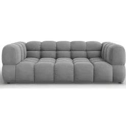 Mazzini Sofas Canapé Velours Aster 3 Places gris clair - 214x102x75 cm