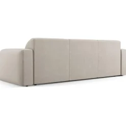 Mazzini Sofas Canapé Velours Jasmin 3 Places beige - 235x95x72 cm