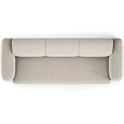 Mazzini Sofas Canapé Velours Jasmin 3 Places beige - 235x95x72 cm