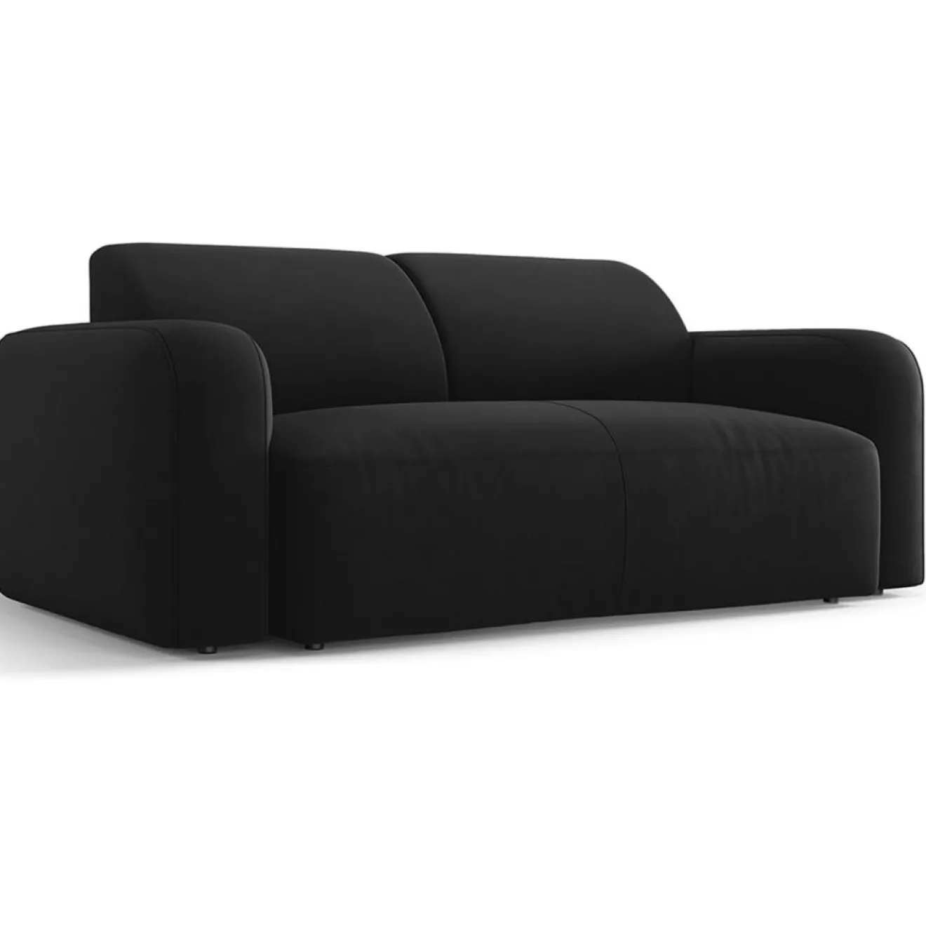 Mazzini Sofas Canapé Velours Jasmin 2 Places noir - 170x95x72 cm
