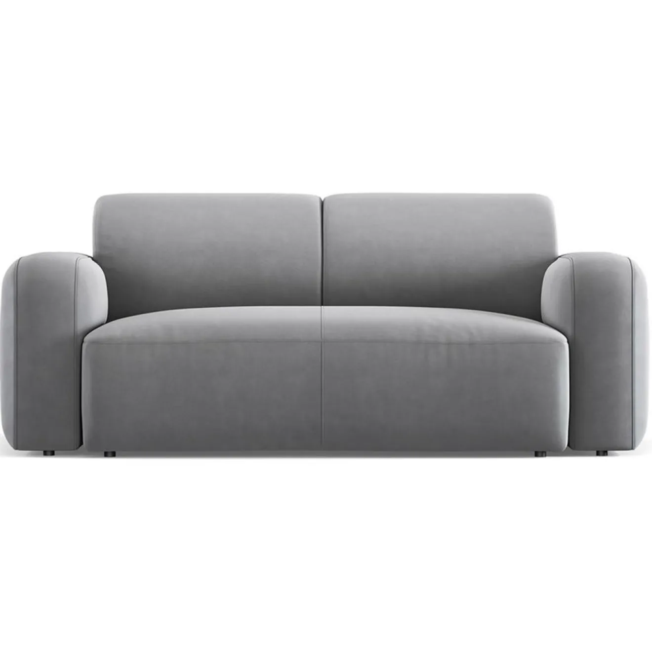 Mazzini Sofas Canapé Velours Jasmin 2 Places gris - 170x95x72 cm